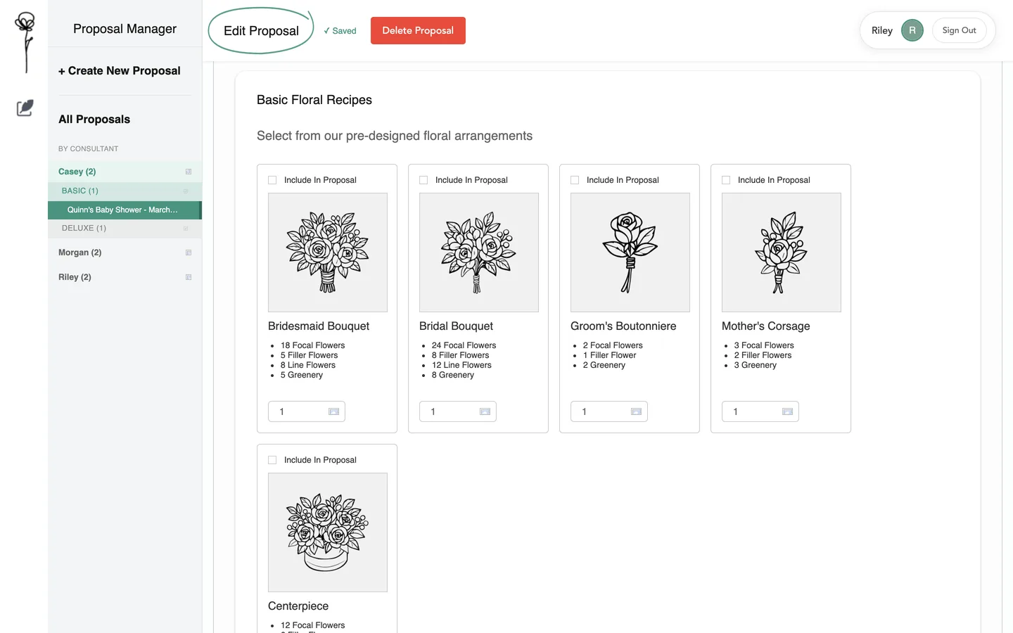 Five standard recipe guide cards with line drawings