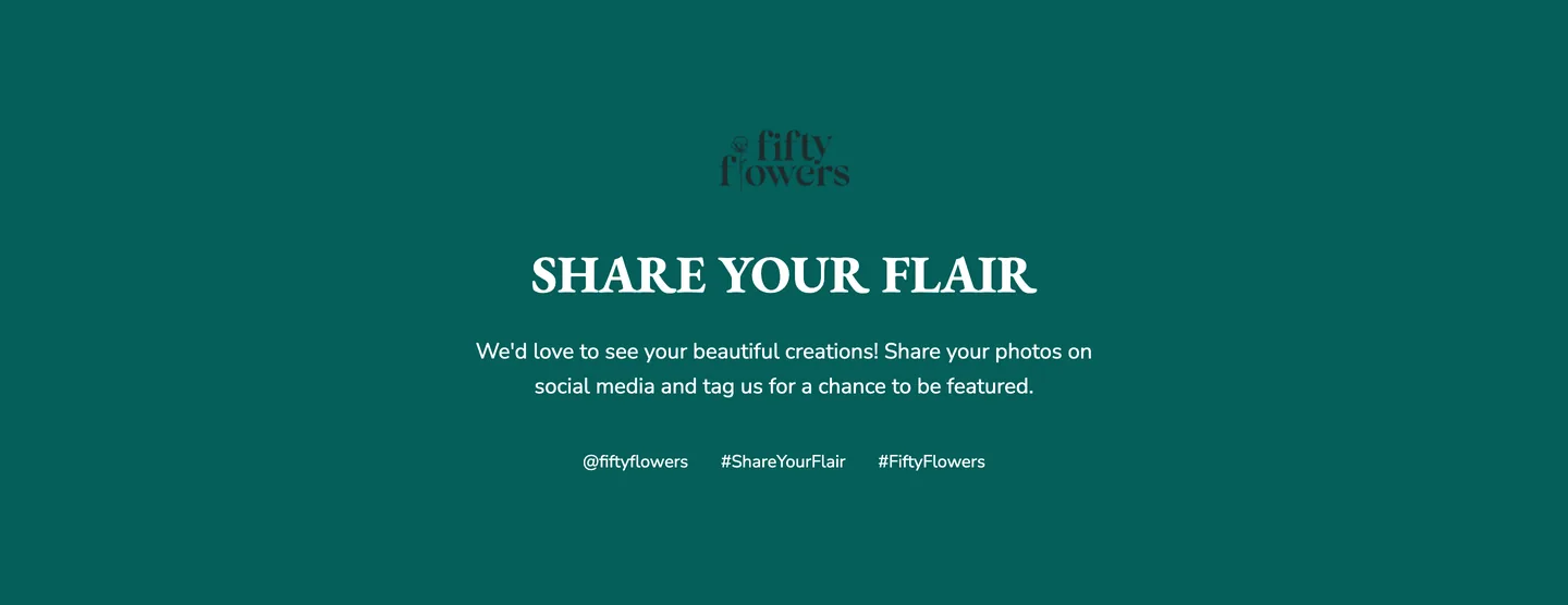 A closing page inviting customers to share photos