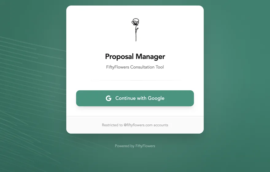 Sign-in card with a Continue with Google button